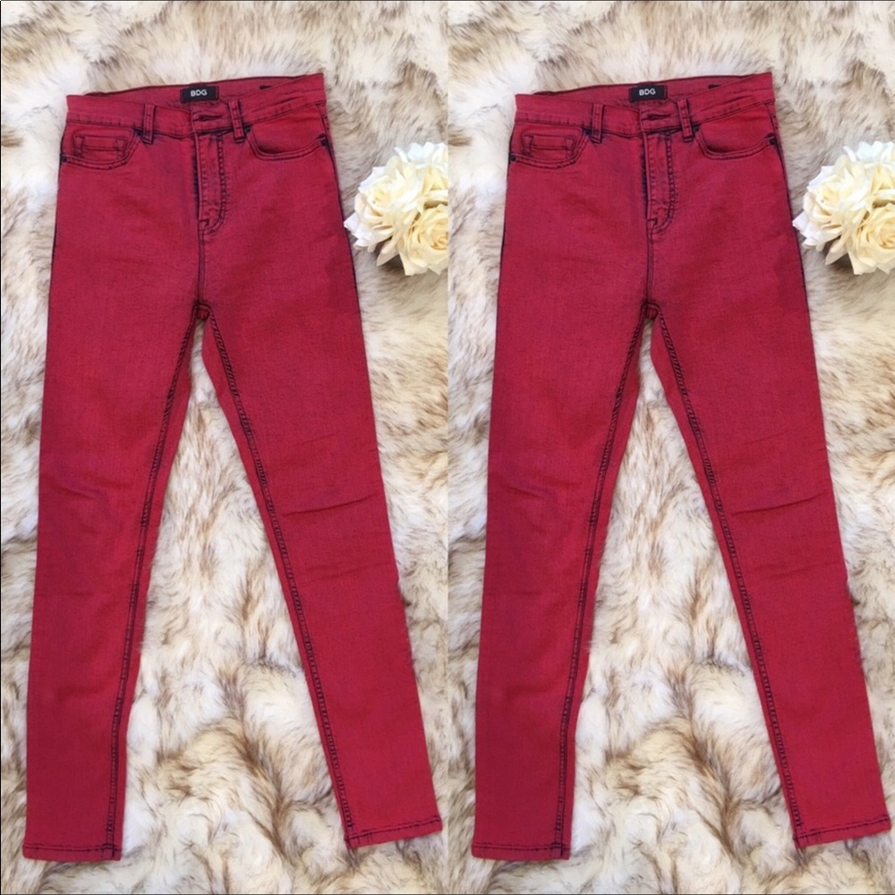 BDG red high rise jeans